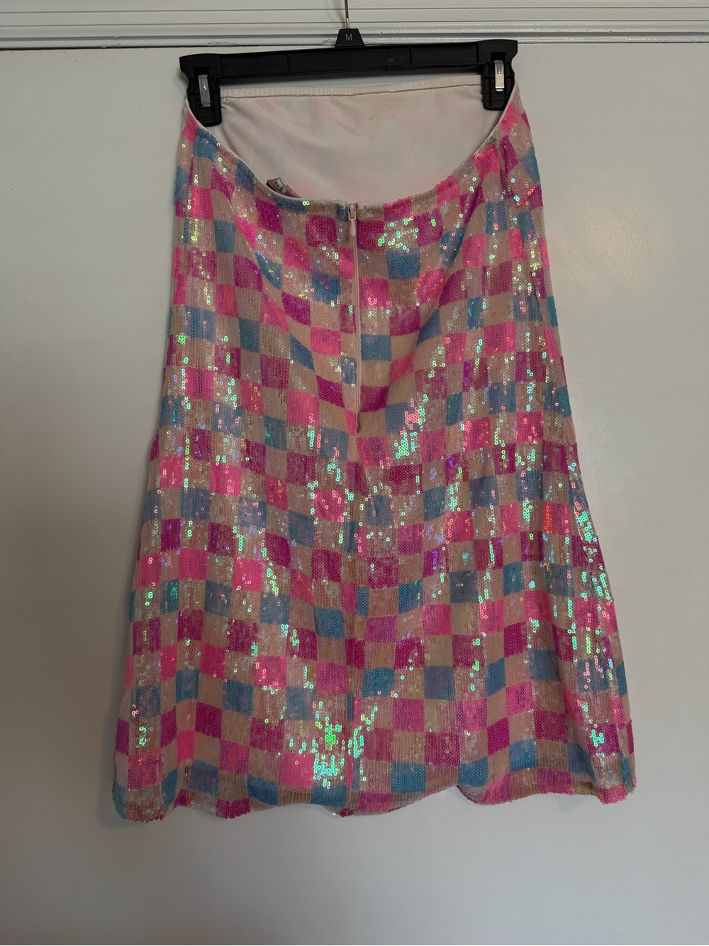 Show Me Your MuMu On My Way Checkered Sequin Pastel Strapless Mini Dress - Picture 4 of 6